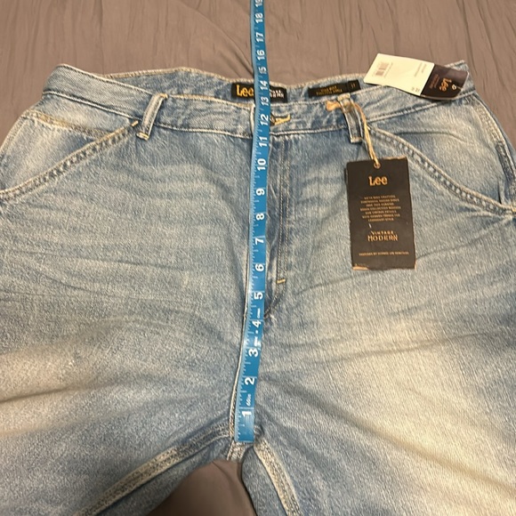 Lee Vintage Modern High Rise Dungaree Ankle Painters Jeans Carpenter - Picture 8 of 11